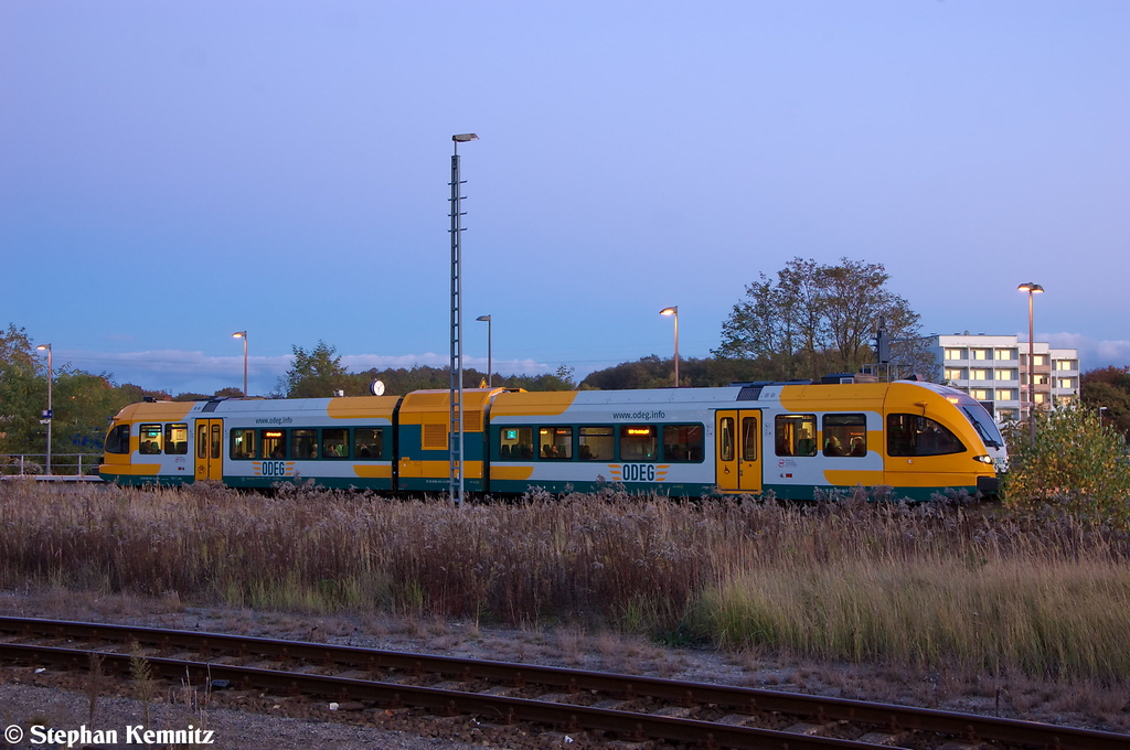 VT 646.040 (646 040-5) ODEG - Ostdeutsche Eisenbahn GmbH als OE51 (OE 68983) von Rathenow nach Brandenburg Hbf in Rathenow. 28.10.2012