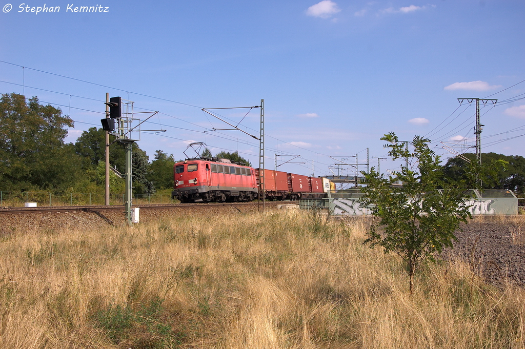 139 285-1 EGP - Eisenbahngesellschaft Potsdam mbH mit einem Containerzug in Stendal(Wahrburg) und fuhr in Richtung Wittenberge weiter. 22.08.2013