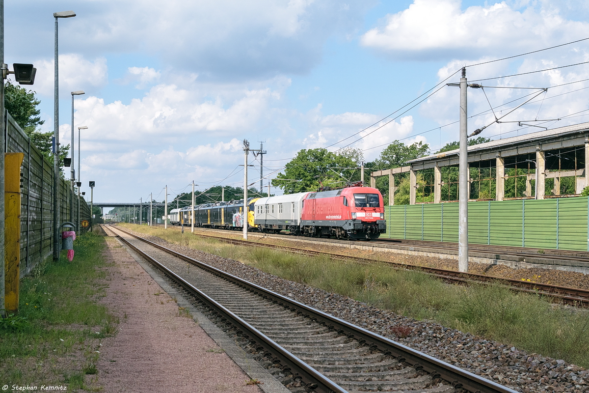 182 506 DB Systemtechnik GmbH mit dem Alstom Coradia Stream Testzug in Großwudicke und fuhr weiter in Richtung Rathenow. 08.08.2019
