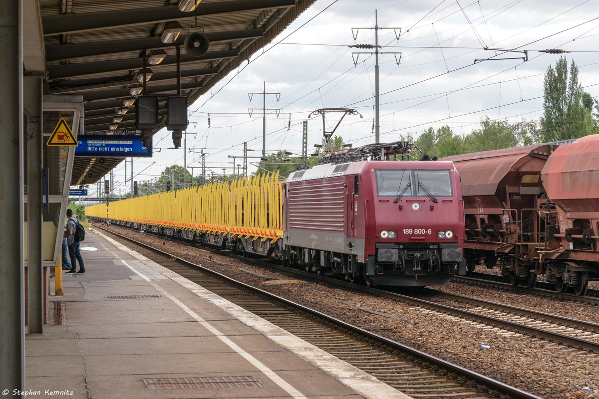 189 800-6  Meerane  PRESS mit einem leeren Holzzug in Berlin-Schönefeld Flughafen und fuhr weiter Richtung Grünauer Kreuz. 13.07.2017 