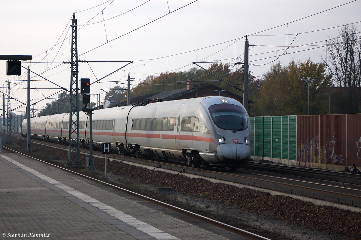 411 059-9  Passau  als ICE 1507 von Hamburg-Altona nach Leipzig Hbf, wurde über Rathenow umgeleitet. 31.10.2014