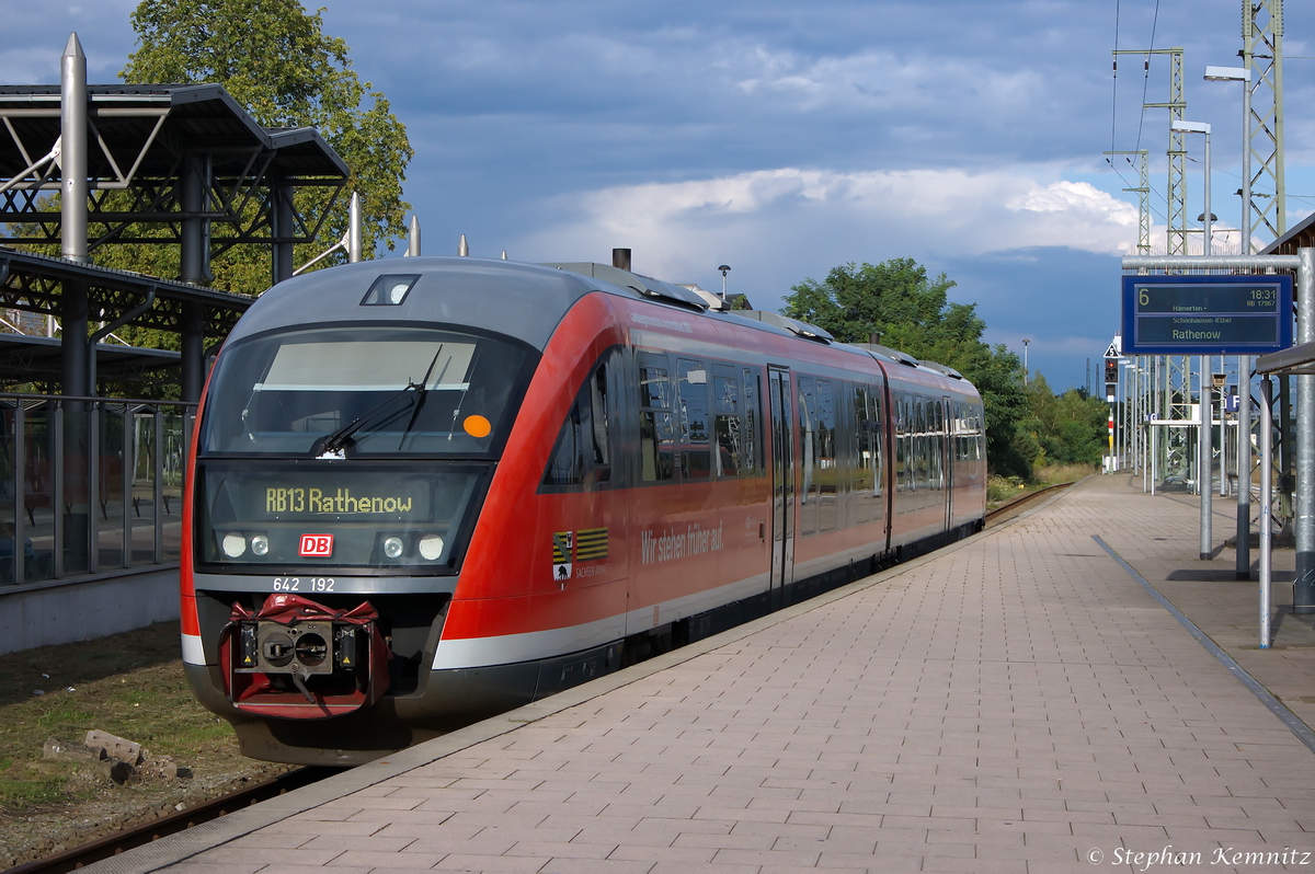 642 192-8 als RB13 (RB 17967) von Stendal nach Rathenow in Stendal. 14.08.2014