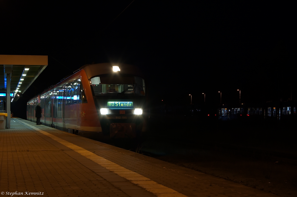 642 195-1 & 642 202-5 als RB13 (RB 17966) von Rathenow nach Stendal in Rathenow. 22.11.2014