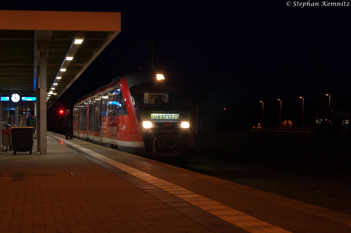 642 227-2 als RB13 (RB 17966) von Rathenow nach Stendal in Rathenow. 03.01.2014