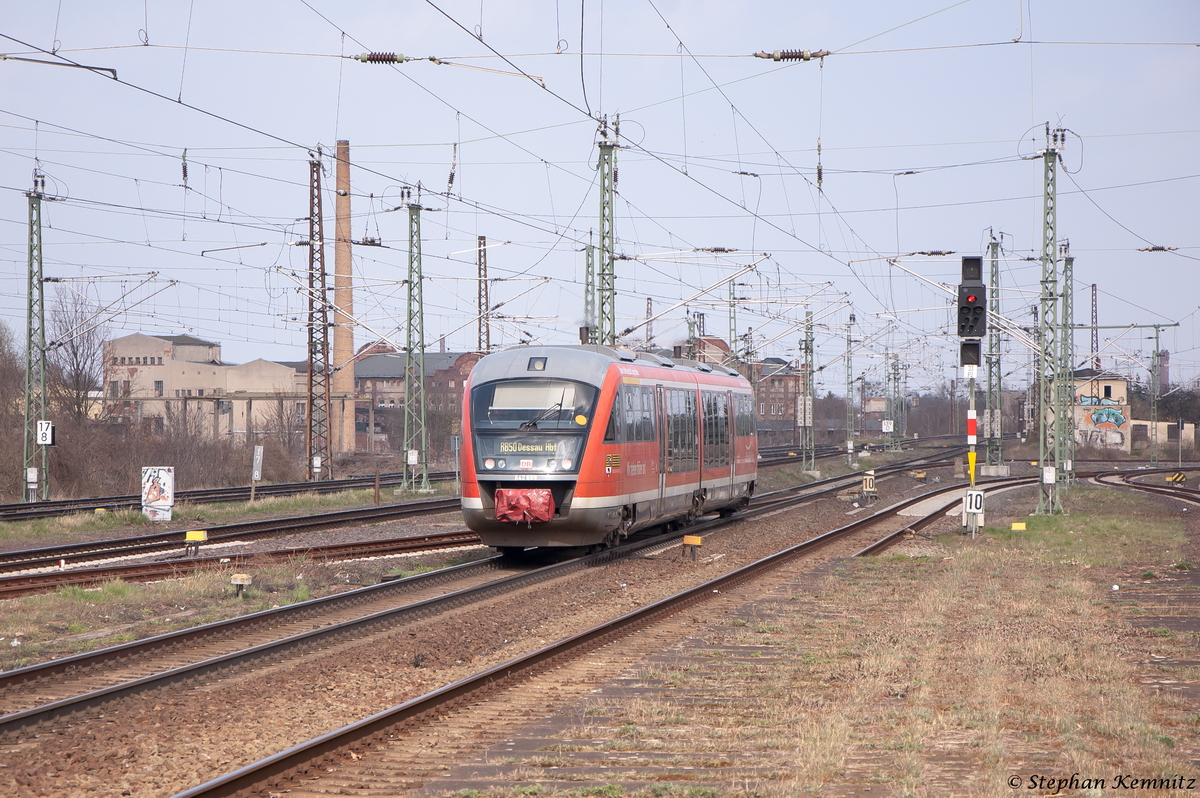642 699-2 als RB42 (RB 17713) von Magdeburg Hbf nach Dessau Hbf, bei der Ausfahrt aus Magdeburg-Neustadt. 10.04.2015