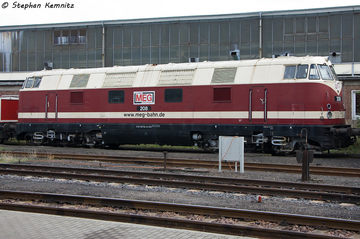 MEG 208 (228 786-0) Mitteldeutsche Eisenbahn GmbH war zu sehen beim Tag der offenen Tr 2013 bei Alstom in Stendal. 21.09.2013