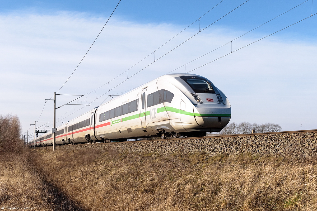 Tw 9041  Baden-Wüttenberg  (412 041-4) in Nennhausen und fuhr weiter in Richtung Berlin. 08.02.2020 
