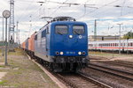151 131-0 EGP - Eisenbahngesellschaft Potsdam mbH mit dem Containerzug DGS 90995 in Stendal und fuhr weiter in Richtung Magdeburg.