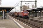 152 063-4 DB Schenker Rail Deutschland AG mit dem (EZ 51474) von Seddin AusfW nach Seelze Ost, bei der Durchfahrt in Brandenburg. 05.12.2015