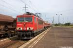 155 048-2 DB Schenker Rail Deutschland AG mit einem Fans Ganzzug in Schönefeld und fuhr in Richtung Genshagener Heide weiter. 21.08.2012
