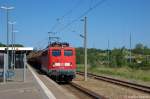139 313-1 DB Schenker Rail Deutschland AG mit einem Tds Ganzzug, bei der Einfahrt in Rathenow.