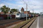 37031 AKIEM fr ECR - Euro Cargo Rail SAS mit einem Containerzug in Rathenow und fuhr in Richtung Stendal weiter. 12.07.2012