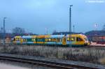rathenow/241214/vt-646043-646-043-9-odeg-- VT 646.043 (646 043-9) ODEG - Ostdeutsche Eisenbahn GmbH als RB51 (RB 68871) von Rathenow nach Brandenburg Hbf in Rathenow. 20.12.2012