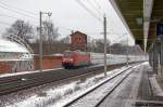 101 086-7 mit dem IC 144 von Berlin Ostbahnhof nach Amsterdam Centraal in Rathenow. 22.01.2013