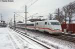 401 052-6  Hanau  als ICE 374 von Basel SBB nach Berlin Ostbahnhof in Rathenow. 22.01.2013