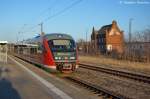 642 674-5 als RB13 (RB 17966) von Rathenow nach Stendal, bei der Ausfahrt in Rathenow. 04.03.2013
