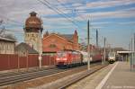 189 060-7 DB Schenker Rail Deutschland AG mit einem gemischtem Gterzug in Rathenow und fuhr in Richtung Stendal weiter.