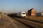 223 143-9 LHG Service Gesellschaft mbH mit einem Holzzug in Rathenow und fuhr weiter in Richtung Stendal.