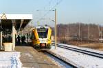 VT 646.042 (646 042-1) ODEG - Ostdeutsche Eisenbahn GmbH als RB34 (RB 68887) von Rathenow nach Stendal in Rathenow. 22.01.2016