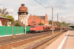 185 292-0 DB Cargo mit dem Kalizug GC 62466 in Rathenow weiter Richtung Stendal.