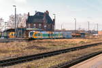 VT 646.042 (646 042-1) ODEG - Ostdeutsche Eisenbahn GmbH als RB51 (RB 68848) von Brandenburg Hbf nach Rathenow, bei der Einfahrt in Rathenow.