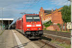 146 270-4 mit dem RE4 von Rathenow nach Jüterbog, in Rathenow. 10.08.2023
