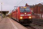 146 266-2 mit dem RE4 von Rathenow nach Falkenberg(Elster) in Rathenow.