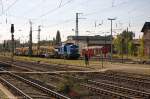 293 026-1 PRESS (202 746-4) mit einem Bauzug in Stendal und fuhr weiter in Richtung Rathenow. 28.08.2014