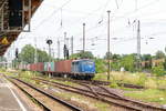 140 857-4 EGP - Eisenbahngesellschaft Potsdam mbH mit einem Containerzug in Stendal und fuhr weiter in Richtung Salzwedel.