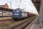 271 (151 079-1) RBH Logistics GmbH mit einem Güterzug in Stendal und fuhr weiter in Richtung Salzwedel.