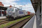 383 440-5 METRANS a.s, mit einem Containerzug in Stendal und fuhr weiter in Richtung Salzwedel.