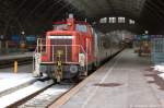 362 921-9 DB Schenker Rail Deutschland AG hatte sich im Leipziger Hbf an das Zugende des PbZ 2467 gekoppelt. 04.04.2013