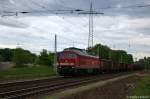 232 568-6 DB Schenker Rail Deutschland AG mit einem Eanos Ganzzug in Satzkorn. Sie brache den Zug nach Priort. 10.05.2012