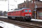 232 240-2 DB Schenker Rail Deutschland AG wartet in Priort auf die Rangierfahrt in die Abstellung. 21.02.2013