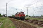 233 373-0 DB Schenker Rail Deutschland AG mit einem gemischtem Gterzug in Satzkorn, in Richtung Golm unterwegs. 10.05.2012