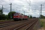 233 285-6 DB Schenker Rail Deutschland AG in Saarmund und fuhr nach Seddin mit den Wagenloks 362 896-3 & 363 664-4.