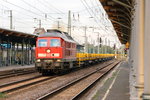 233 285-6 DB Cargo mit einem Schienenzug GB 62381 in Stendal weiter Richtung Wittenberge.
