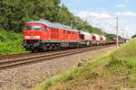 233 521-4 DB Cargo mit einem gemischtem Güter in Nennhausen und fuhr weiter in Richtung Rathenow und von dort weiter nach Brandenburg Altstadt.