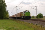 V 1700.03 (277 004-8) SETG - Salzburger Eisenbahn TransportLogistik GmbH mit einem leeren Hackschnitzelzug in Nennhausen und fuhr weiter in Richtung Wustermark.