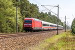 101 131-1 mit dem ICE 1034 von Berlin Südkreuz nach Hamburg-Altona bei Friesack.