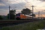 120 155-7 mit dem EN 453  TransEuropean Express  von Paris Est nach Moskva Belorusskaja bei Rathenow.