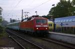 120 149-0 mit dem EC 249  Wawel  von Hamburg Hbf nach Krakow Glowny, bei der Einfahrt in Uelzen. 31.08.2012