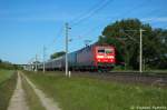 120 138-3 mit einer Nachtzug Garnitur bei Rathenow und fuhr in Richtung Stendal weiter.