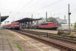 155 171-2 DB Schenker Rail Deutschland AG mit einem gemischten Güterzug in Magdeburg-Neustadt und fuhr weiter in Richtung Biederitz.