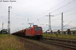 145 047-7 DB Schenker Rail Deutschland AG mit einem F-Wagen Ganzzug in Satzkorn und fuhr in Richtung Golm weiter. 09.08.2013