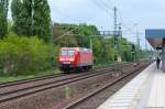 145 043-6 DB Schenker Rail Deutschland AG kam durch Berlin Jungfernheide und fuhr weiter in Richtung Berlin Gesundbrunnen. 09.05.2015