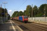 145 088-1 SRI Rail Invest GmbH für METRANS Rail s.r.o. mit einem Containerzug in Bienenbüttel und fuhr weiter in Richtung Uelzen. 19.09.2014