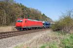 145-CL 014 (145 092-3) Ascendos Rail Leasing für Crossrail AG mit einem Fiat Autotransportzug in Nennhausen und fuhr in Richtung Rathenow weiter. 23.04.2015