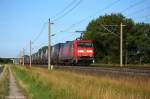 152 006-3 DB Schenker Rail Deutschland AG mit dem MegaCombi bei Rathenow und fuhr in Richtung Stendal weiter.