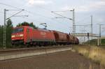 152 109-5 DB Schenker Rail Deutschland AG mit einem Kalizug in Stendal(Wahrburg) und fuhr in Richtung Wittenberge weiter. 15.08.2013